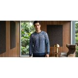 Flp Erkek Indigo Melanj Desenli Pamuklu Comfort Fit Sweatshirt / Uzun Kollu Penye Üst