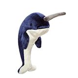 Fluff & Tuff Bleu Narwhal Orta Boy Köpekler için Peluş Oyuncak, 28 cm, Dayanıklı ve Makinede Yıkanabilir