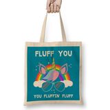 Fluff You You Fluffing Fluff Unicorn Bez Çanta Uzun Saplı - Açık Bej - 40 X 40