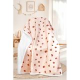 Fluffy Bebek Battaniyesi 80x100 Cm Ada Kundak Puset Çift Taraflı Koyun Tüyü Battaniye