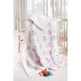 Fluffy Bebek Battaniyesi 80X100 cm Elephant Kundak Puset Çift Taraflı Koyun Tüyü Battaniye 100X8 - Renkli - Yok