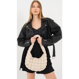 Fluffy Cluody Bag Cream Baget Kadın Kapitone / Quilted Puff El Ve Omuz Çantası Boy:25 En:35 Sap:60 Cm