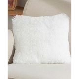 Fluffy Pelüş Kırlent Kılıfı Beyaz (2 Adet) 45X45
