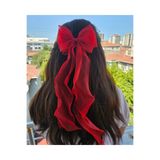 fluffydreams Kırmızı Organze Fiyonk Kurdale Otomatik Toka