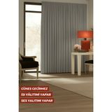 Fluiana Açık Gri %100 Güneş Geçirmez Blackout, Karartma Güneşlik, Perde | Pilesiz Dikim, Tek Kanat - 400 x 250 cm