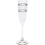 Flut Şampanya Kadehi, 6 Parça Set, Pera Platin - Çok Renkli