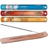 Flute Sandal + Amber + Musk + Tütsü Tahtası 3 x 20'li Çubuk