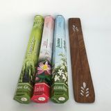 Flute Tütsü 3 Çeşit Limonotu, Lotus, Yasemin 60 Adet Tütsü Çubuğu ve Ahşap Tütsülük - Renkli