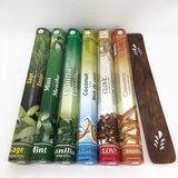 Flute Tütsü 6 Çeşit Adaçayı, Nane, Vanilya, Hindistan Cevizi, Karanfil, Tarçın ve Gümüş Yaldızlı Ahşap Tütsülük - Dağ Esintisi - 120 Adet