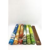 Flute Tütsü 6 Çeşit Amber, Sandal, Misk, Mür, Paçuli, Aloevera 120 Tütsü Çubuğu Ve Ahşap Tütsü Kayığı