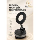 Fluvera Manyetik Telefon Tutucu | 360° Döner Başlık 180° Ayarlanabilir Katlanabilir Masaüstü Telefon Standı - Siyah