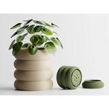 Fluxo Dekoratif Saksı - Bej Modern Modern Bitki Saksısı 16,5 cm - 155x155x165mm