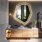 Fluxus Led'li Lazer Kumlamalı Lavabo & Banyo Aynası (Dokunmatik Sensörlü) günışığı led'li 60 x 50
