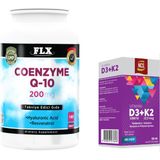 Flx Coenzyme Q-10 200 mg 180 Tablet + Ncs Vitamin D3 K2 20 ml Damla