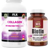 Flx Collagen Hydrolyzed Tip 1-2-3 Vitamin C Hyaluronic Acid 300 Tablet + Biotin L-Sistein Çinko 180 Tablet