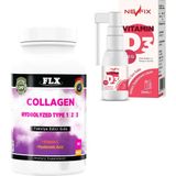FLX Collagen Kollajen Tip-1-2-3 90 Tablet & Vitamin D3 400'lü 20 ml