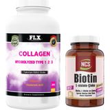 FLX Collagen Kollajen Tip 1-2-3 Hyaluronik Asit Vitamin C 300 Tablet+Biotin 60 Tablet