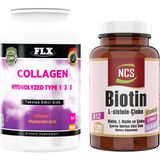 FLX Collagen Kollajen Tip 1-2-3 Hyaluronik Asit Vitamin C 90 Tablet+Biotin 120 Tablet