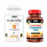 Flx Collagen Peptides Tip 1-3 Fish Collagen 90 Tablet + Glucosamine Chondroitin MSM Collagen Vitamin D 60 Tablet
