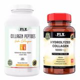 Flx Collagen Peptides Type 1-3 Fish Collagen 300 Tablet + Hydrolyzed Collagen 1000 mg 60 Tablet
