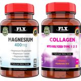 Flx Collagen Tip-1 Tip-2 Tip-3 Hyoluronic Asit Vitamin C 60 Tablet & Magnezyum Magnesium Elementleri Complex 400 Mg 60 Tablet