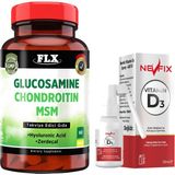 FLX Glucosamine Chondroitin Msm Hyoluronic Asit Zerdeçal 60 Tablet & Nevfix Vitamin D3 Sıvı Sprey