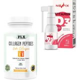 FLX Kollajen Balık Collagen Tip 1-3 180 Tablet & Vitamin D3 400'lü 20 ml
