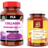 Flx Kollajen Tip 1-2-3 60 Tablet + Vitamin C Çinko Propolis 60 Tablet