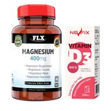 Flx Magnesium 400 mg 60 Tablet + Nevfix Vitamin D3 400 IU 20 ml Sprey