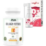 FLX Marina Collagen Peptides Balık Kollajen Tip 1-3 90 Tablet & Vitamin D3 400'lü 20 ml