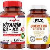 Flx Nevfix Vitamin D3-K2 120 Tablet Flx Kuersetin Ester C 60 Tablet