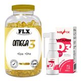 Flx Omega 3 180 Softgel & Nevfix Vitamin D3 Sıvı 20 ml