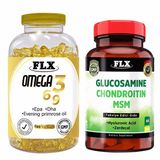 Flx Omega 3-6-9 180 Kapsül Balık Yağı + Glucosamine Chondroitin MSM Hyaluronic Acid Zerdeçal 60 Tablet
