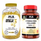 Flx Omega 3-6-9 180 Kapsül Balık Yağı + Hydrolyzed Collagen 1000 mg 60 Tablet