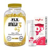 Flx Omega 3-6-9 180 Tablet & Nevfix Vitamin D3 Sıvı 20 ml