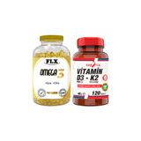 Flx Omega 3-6-9 90 Kapsül Balık Yağı + Nevfix Vitamin D3 K2 120 Tablet