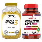 Flx Omega 3 Balık Yağı 90 Softgel & Nevfix Koenzim Resveratrol Q10 Karamuk 120 Tablet