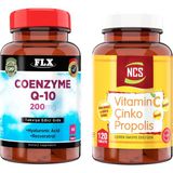 FLX Vitamin C Çinko Propolis 120 Tablet + Oenzyme Q-10 200 mg 60 Tablet