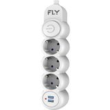 Fly 3393 2 USB 2.1A 2 mt Uzatma Kablosu Termal Akım Korumalı 3'lü Priz