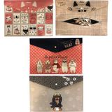 Fly Color 4 Parça Çıtçıtlı Dosya Seti 33x24 cm Renkli Kedi ve Köpek Deseni