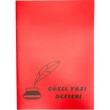 Fly Color A4 Dikişli Kılavuz Çizgili Güzel Yazı Defteri P.P Kapak - Kırmızı