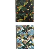 Fly Color A4 P.p Kapak 80 Yaprak Çizgili Flowers Desenli Spiralli Defter 2 Adet