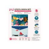 FLY COLOR Desenli Çıtçıtlı Dosya Seti 2 Adet
