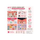 FLY COLOR Desenli Çıtçıtlı Dosya Seti 6 Adet