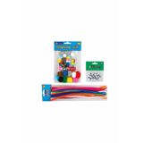Fly Color Ponpon Set 50'li + Oynar Göz 12MM 50'li + Şönil 30 cm 25'li El Işi Anaokulu Seti