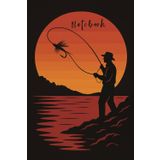 Fly Fishing Notebook – Sunset Casting Silhouette Design - 120 Page Lined Notebook: Capture the magic of golden hour fishing with this striking fly angler notebook