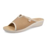 Fly Flot T4429 Fe Bej Terlik Kadın İtalya'da Üretilmiştir Astar Hakiki Deri ANTISHOCK ANATOMİK Kama 3,5 cm Kaymaz Üst Kumaş Bej Beden: 6 UK
