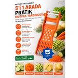 FLY LIFE Çok Fonksiyonlu Sebze Dilimleyici Rende, Spiral ve Julienne Doğrayıcı (5 Adet)