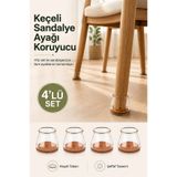 FLY LIFE Keçeli Şeffaf Sandalye Ayağı Koruyucu 4'lü 4 cm