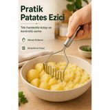 FLY LIFE Paslanmaz Çelik Patates Ezici Metal Püre Aparatı Sebze ve Meyve Ezme Presi